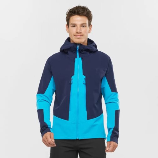 Chaquetas Salomon Outpeak Softshell Full Zip Hombre Azul Marino Turquesa | MX TWFK587